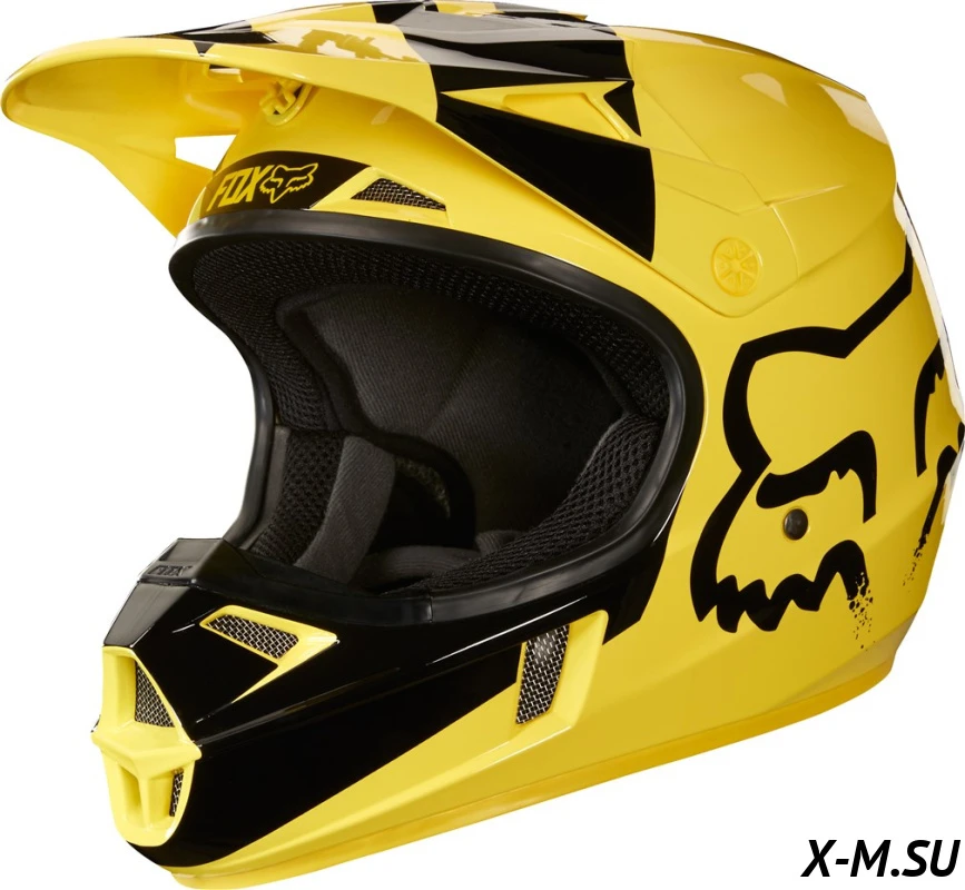 Мотошлем подростковый Fox V1 Mastar Youth Helmet Yellow Мотошлем подростковый Fox V1 Mastar Youth Helmet Yellow