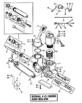 Компоненты силовой отделки(S/N-0C160935 и ниже) 2-Х ТАКТНОГО ПЛМ MERCURY 60 Серийный номер от 9469200 до 9683054