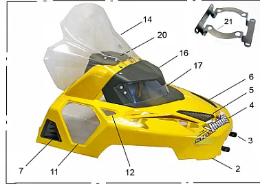 Капот снегохода VIKING600 в сборе (без фар) белый S600 5300070СБ